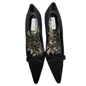 Isaac Mizrahi Black Pointed Pumps 8B Made in Italy